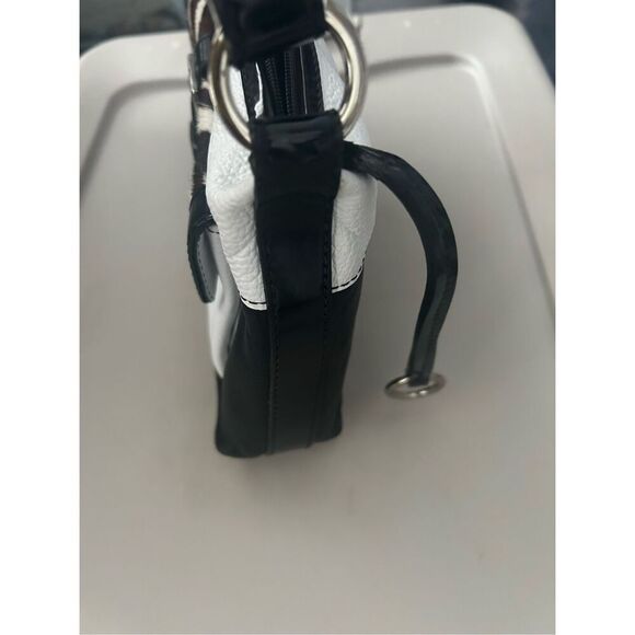 Mini Sharif Studio Leather & Calf Hair Color Block Shoulder Bag - Picture 8 of 13